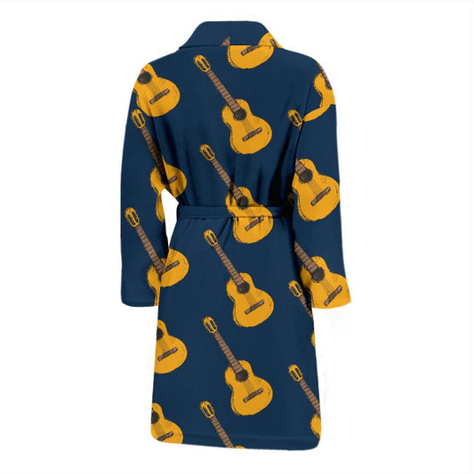 Acoustic Guitar Pattern Print Design 04 Men Bathrobe-JORJUNE.COM