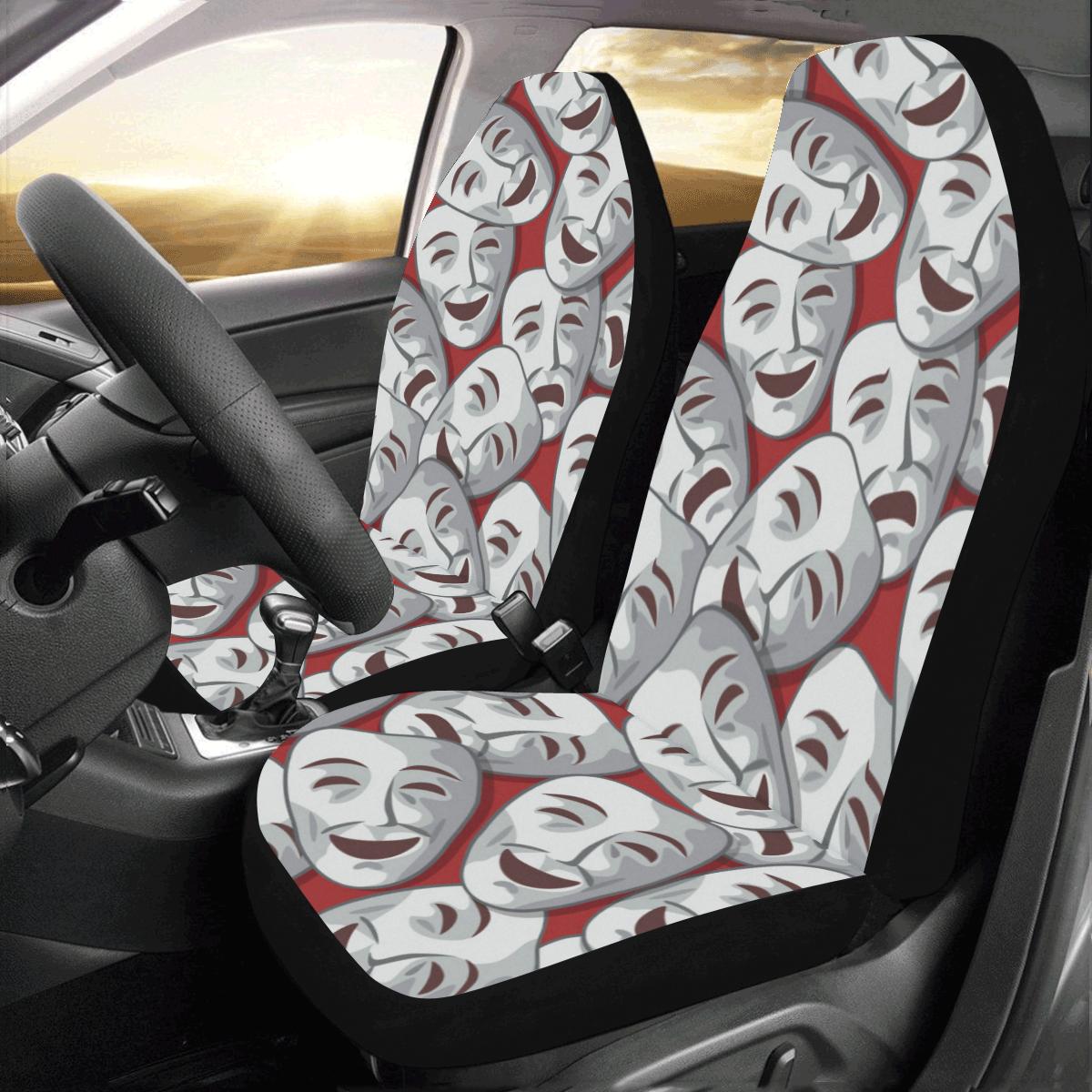 Acting Mask Pattern Print Design 01 Car Seat Covers (Set of 2)-JORJUNE.COM