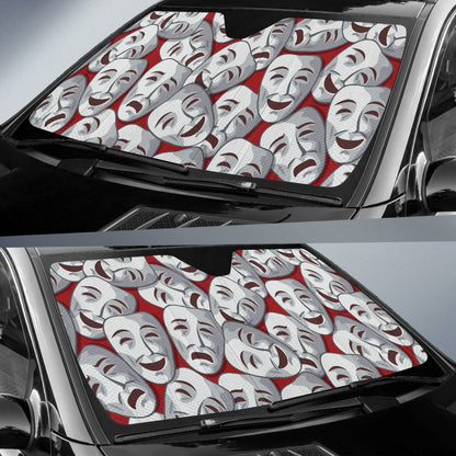 Acting Mask Pattern Print Design 01 Car Sun Shade-JORJUNE.COM