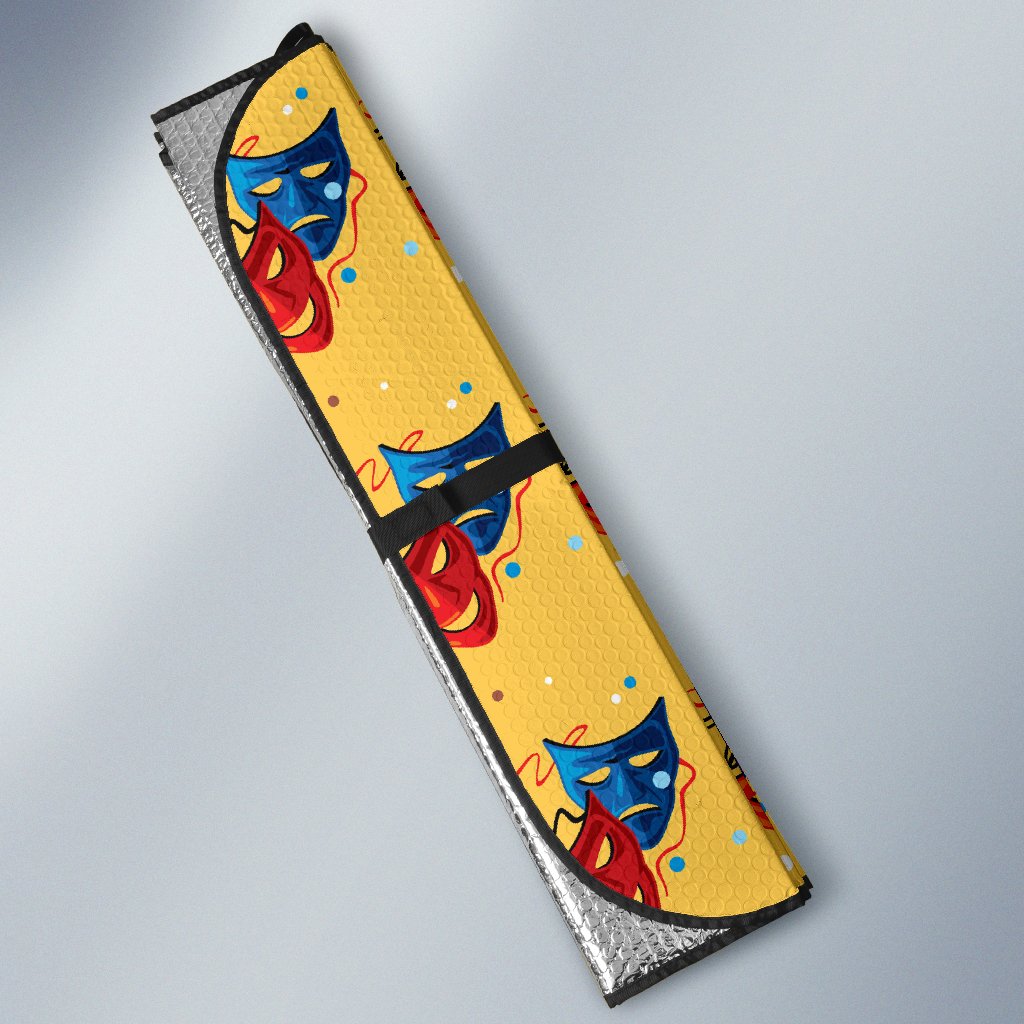 Acting Mask Pattern Print Design 02 Car Sun Shade-JORJUNE.COM