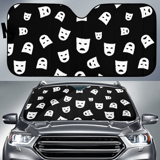 Acting Mask Pattern Print Design 03 Car Sun Shade-JORJUNE.COM