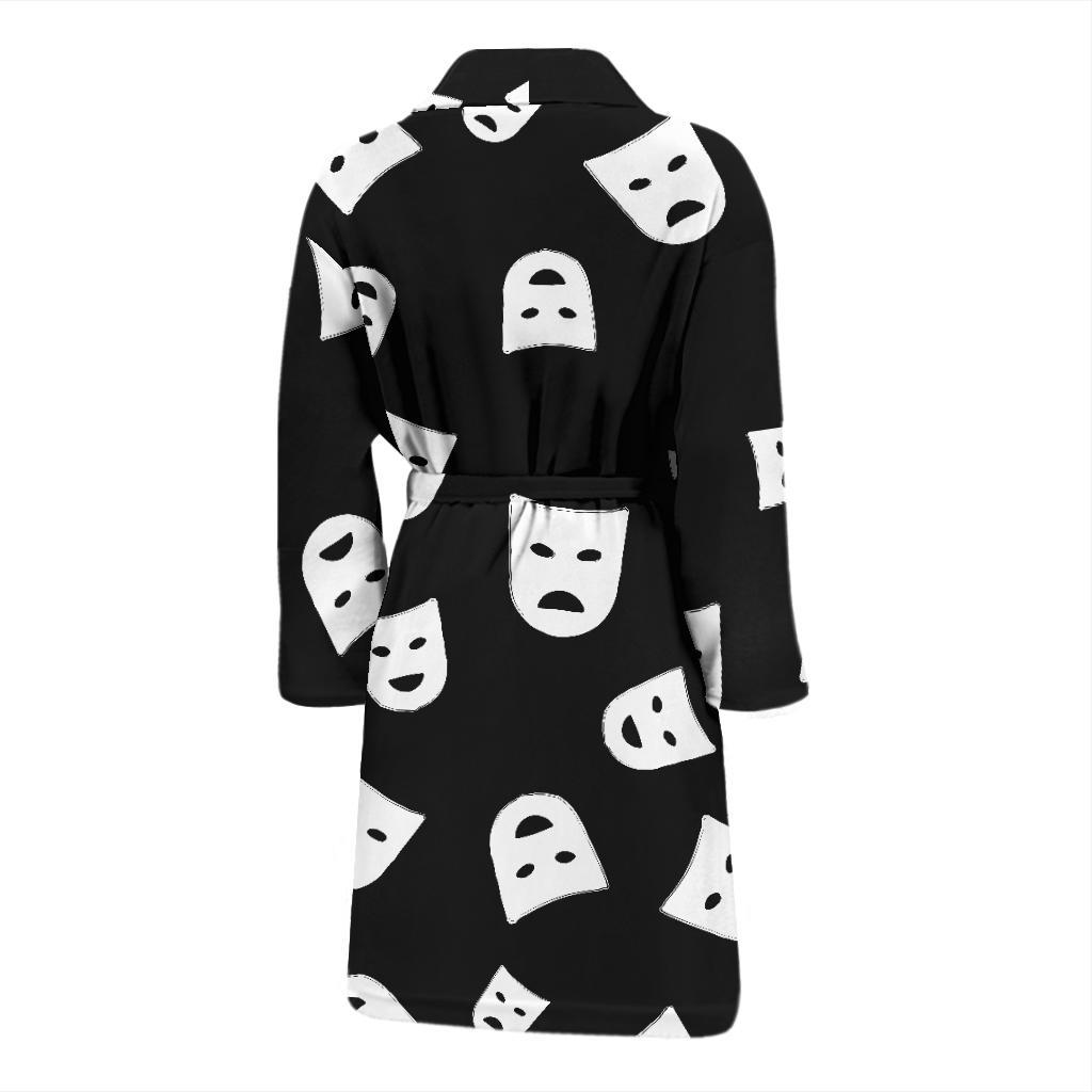 Acting Mask Pattern Print Design 03 Men Bathrobe-JORJUNE.COM
