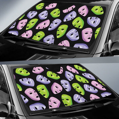 Acting Mask Pattern Print Design 04 Car Sun Shade-JORJUNE.COM