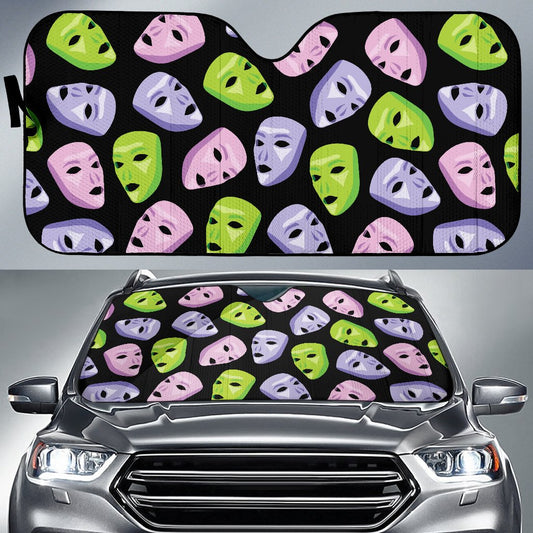 Acting Mask Pattern Print Design 04 Car Sun Shade-JORJUNE.COM
