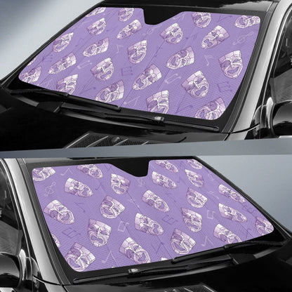 Acting Mask Pattern Print Design 05 Car Sun Shade-JORJUNE.COM