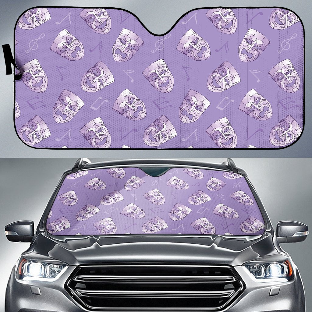 Acting Mask Pattern Print Design 05 Car Sun Shade-JORJUNE.COM