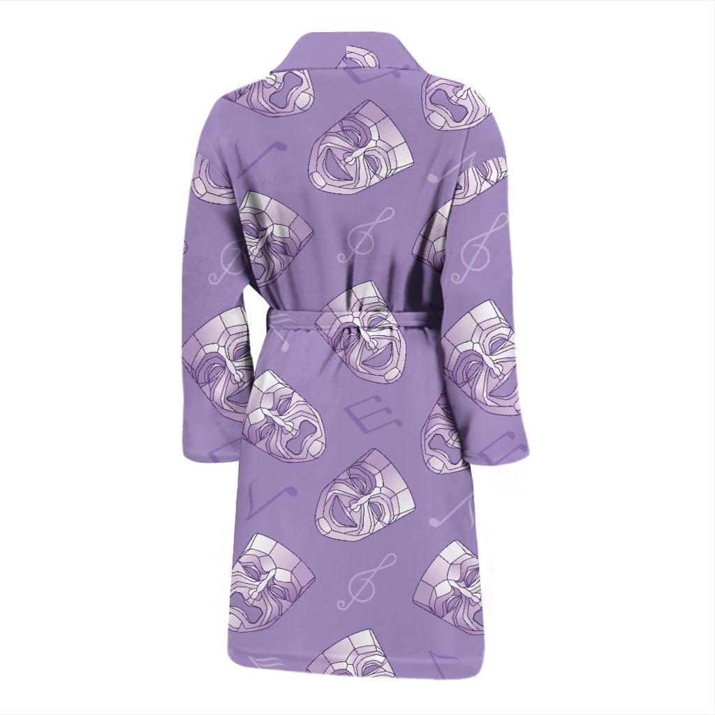 Acting Mask Pattern Print Design 05 Men Bathrobe-JORJUNE.COM