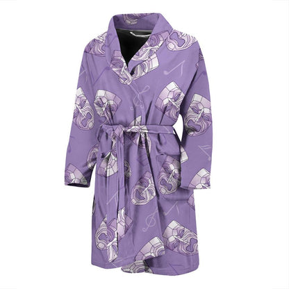 Acting Mask Pattern Print Design 05 Men Bathrobe-JORJUNE.COM