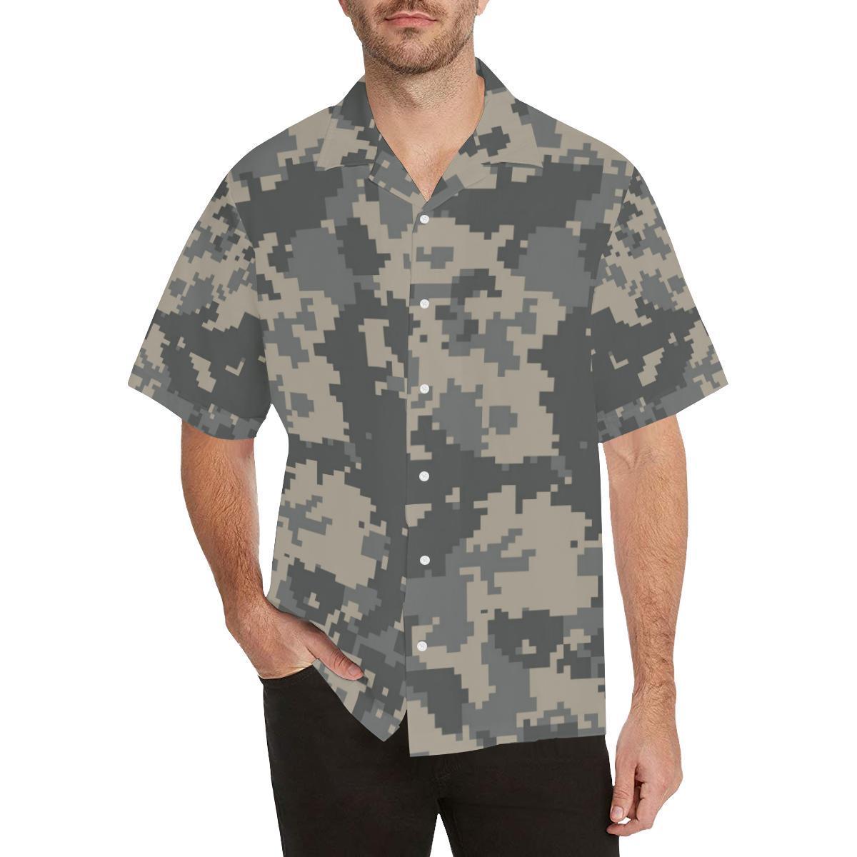 ACU Digital Camouflage Hawaiian Shirt-JORJUNE.COM