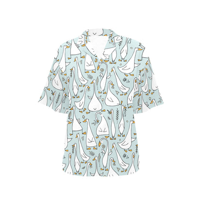 Goose Pattern Print Design 03 Women's Hawaiian Shirt