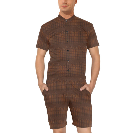 Chocolate Pattern Print Design 01 Men's Romper