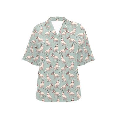 Bull Terrier Cute Print Pattern Women's Hawaiian Shirt
