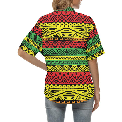 Rastafarian Pattern Print Design A02 Women's Hawaiian Shirt