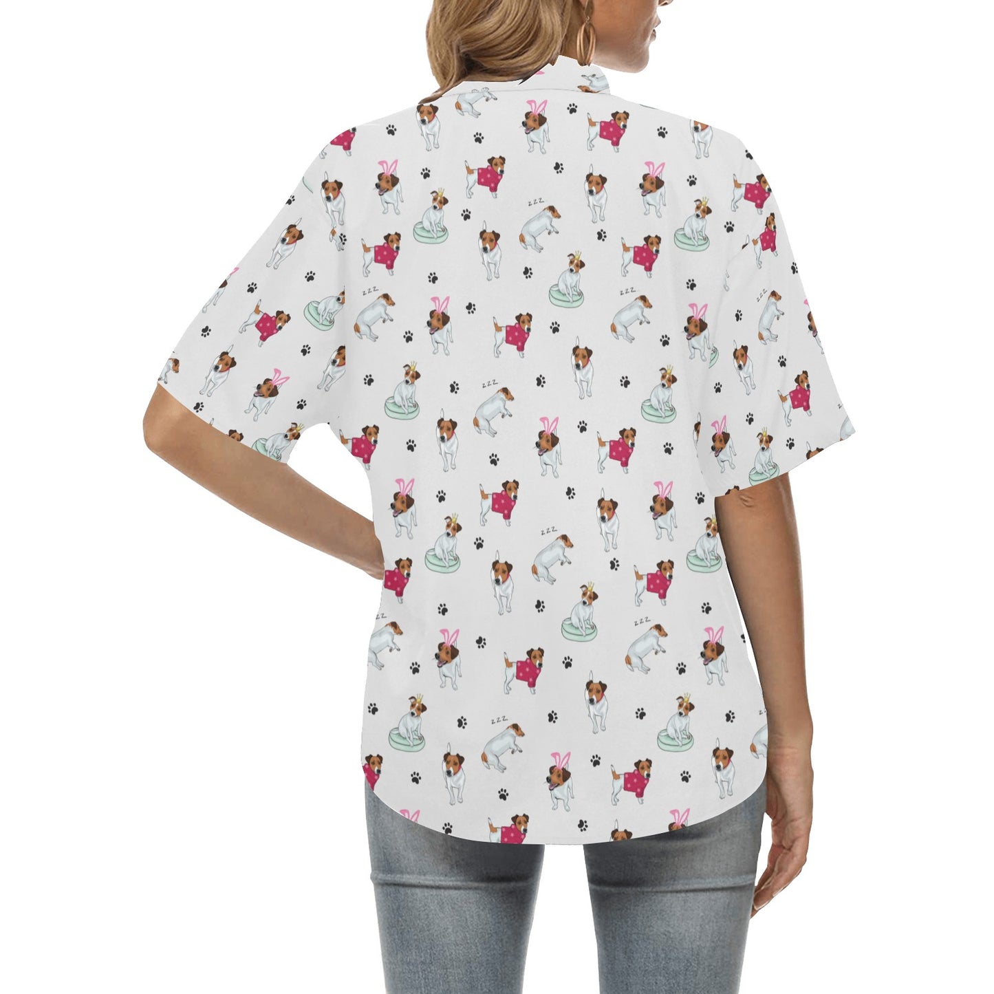Russell Terriers Print Design LKS308 Women's Hawaiian Shirt