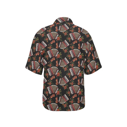 Accordion Print Design LKS403 Women's Hawaiian Shirt