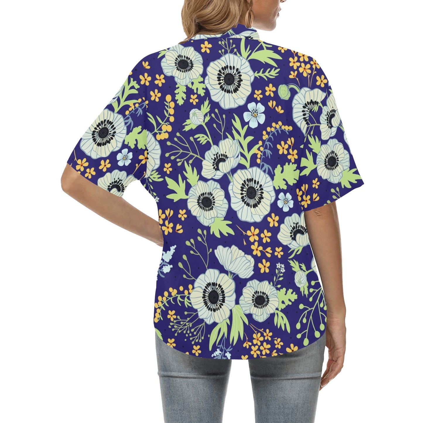 Anemone Pattern Print Design AM06 Women's Hawaiian Shirt