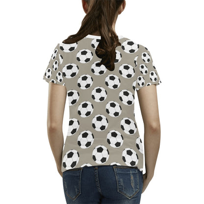 Soccer Ball Print Design LKS302 Women's  T-shirt