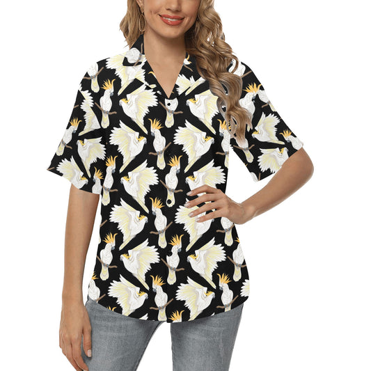 Cockatoo Print Design LKS402 Women's Hawaiian Shirt