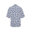 Hibiscus Blue Hawaiian Flower Style Women's Hawaiian Shirt