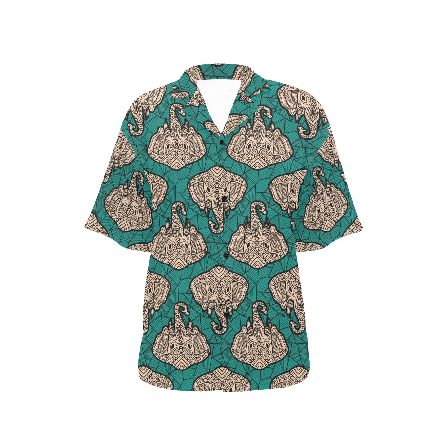 Boho Head Elephant Women's Hawaiian Shirt