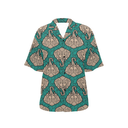 Boho Head Elephant Women's Hawaiian Shirt