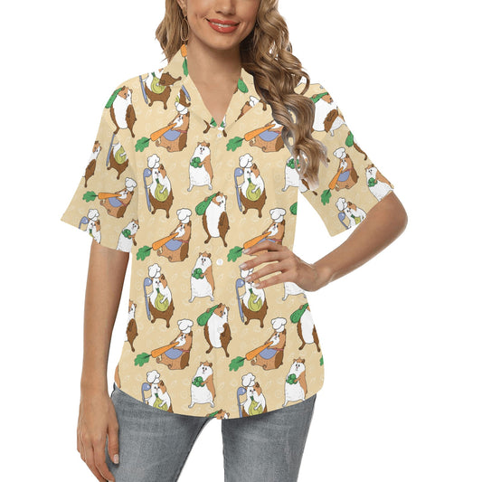 Guinea Pig Pattern Print Design 03 Women's Hawaiian Shirt