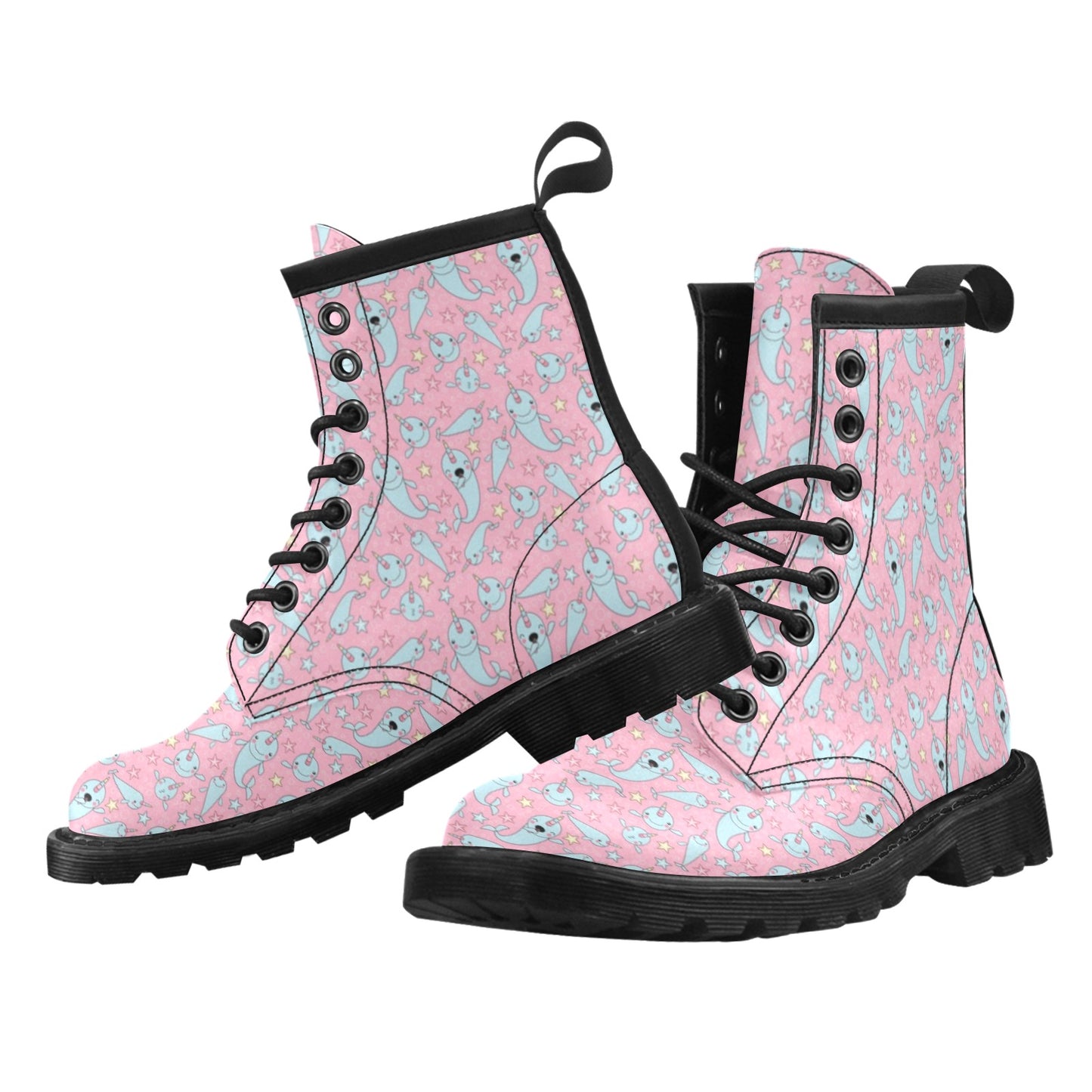 Narwhal Cartoon Cute Print Women's Boots