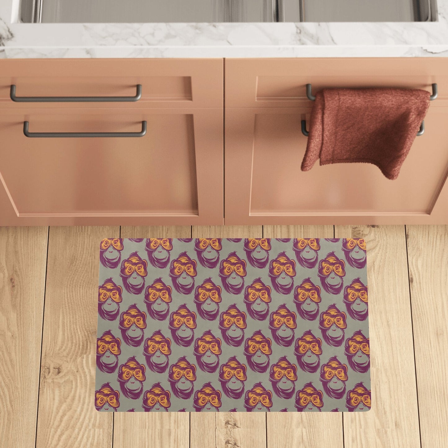 Chimpanzee Pattern Print Design 02 Kitchen Mat
