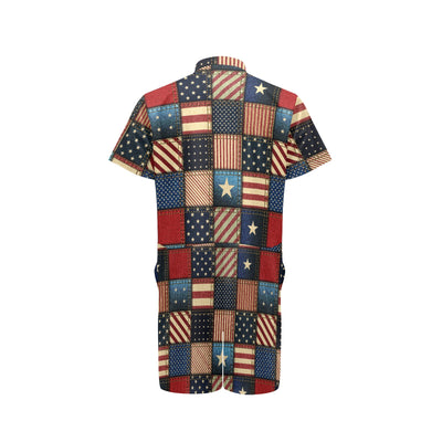 American flag Patchwork Design Men's Romper