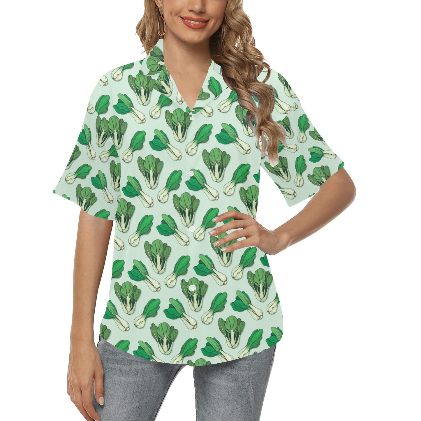 Bok Choy Pattern Print Design 01 Women's Hawaiian Shirt