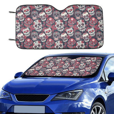 Sugar Skull Print Design LKS303 Car front Windshield Sun Shade