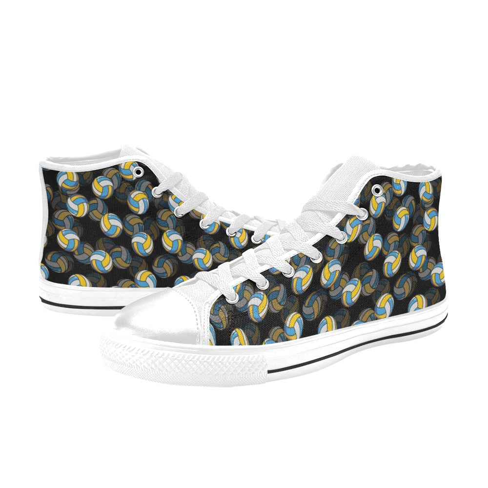 Volleyball Print Design LKS302 High Top Women's White Shoes