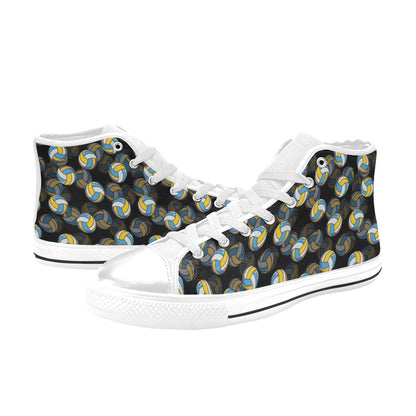 Volleyball Print Design LKS302 High Top Women's White Shoes