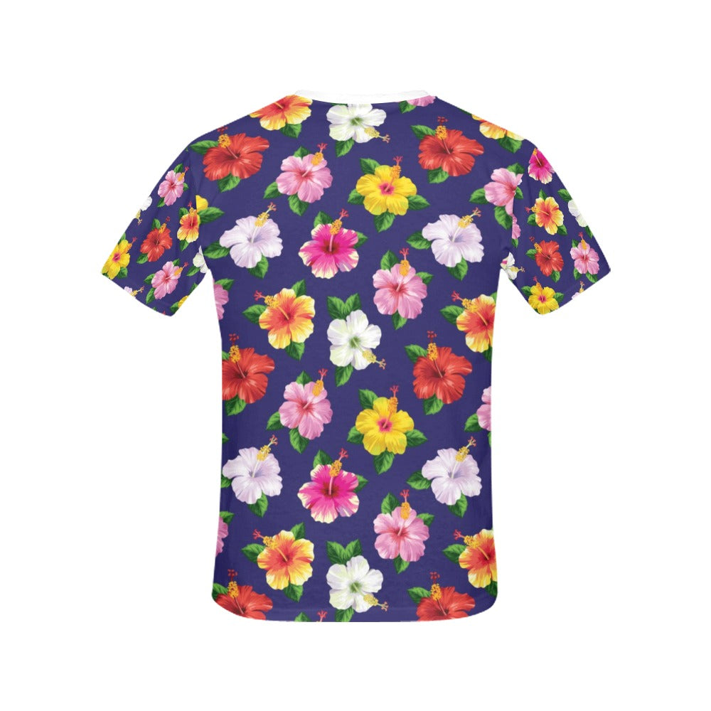 Hibiscus Colorful Print Design LKS301 Women's  T-shirt