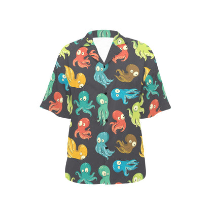Octopus Pattern Print Design A01 Women's Hawaiian Shirt