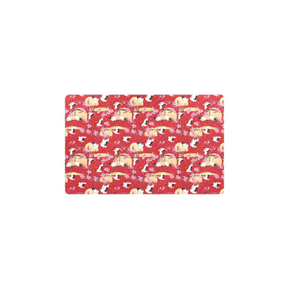 Crane Pattern Print Design 04 Kitchen Mat