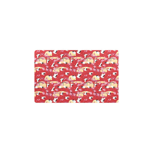 Crane Pattern Print Design 04 Kitchen Mat