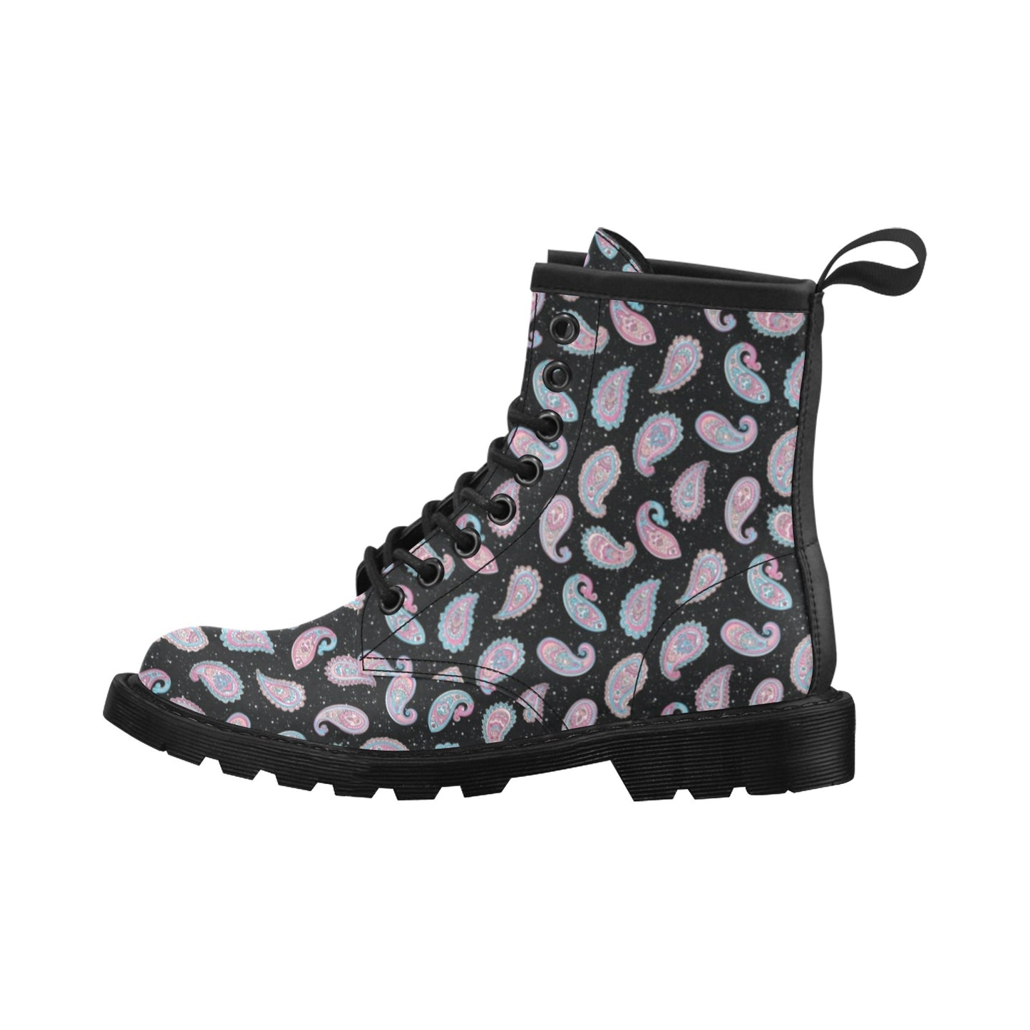 Paisley Pink Design Mandala Print Women's Boots