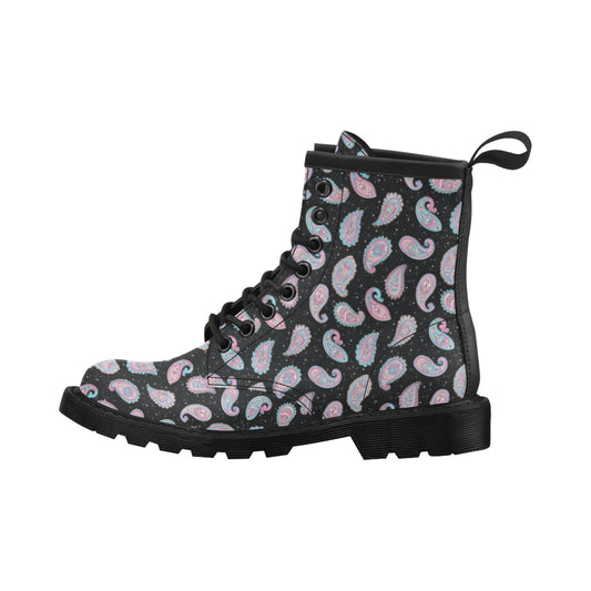 Paisley Pink Design Mandala Print Women's Boots