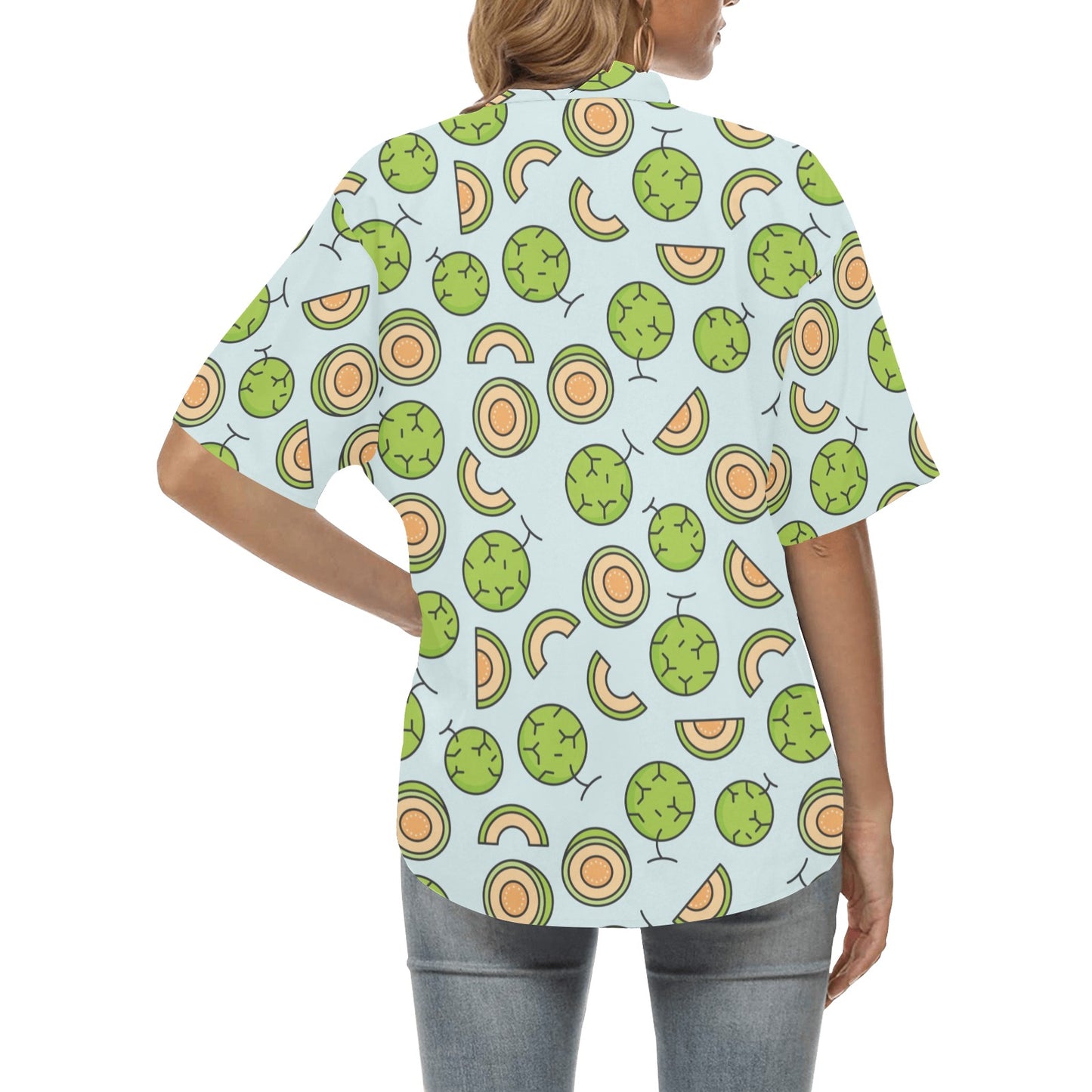 Cantaloupe Pattern Print Design 02 Women's Hawaiian Shirt