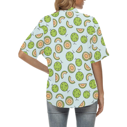 Cantaloupe Pattern Print Design 02 Women's Hawaiian Shirt