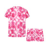 Tie Dye Pink Print Design LKS304 Women's Short Pajama Set