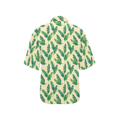 Banana Leaf Pattern Print Design 01 Women's Hawaiian Shirt