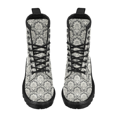 Damask Elegant Print Pattern Women's Boots