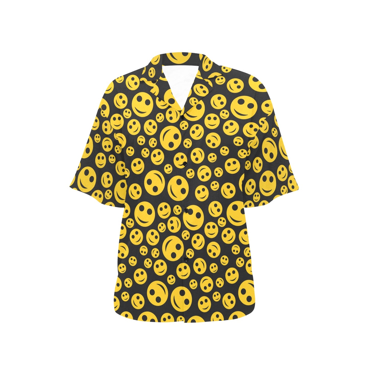 Smiley Face Emoji Print Design LKS304 Women's Hawaiian Shirt