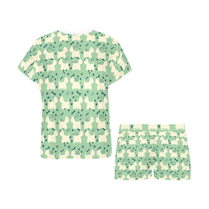 Scottish Terriers Print Design LKS302 Women's Short Pajama Set