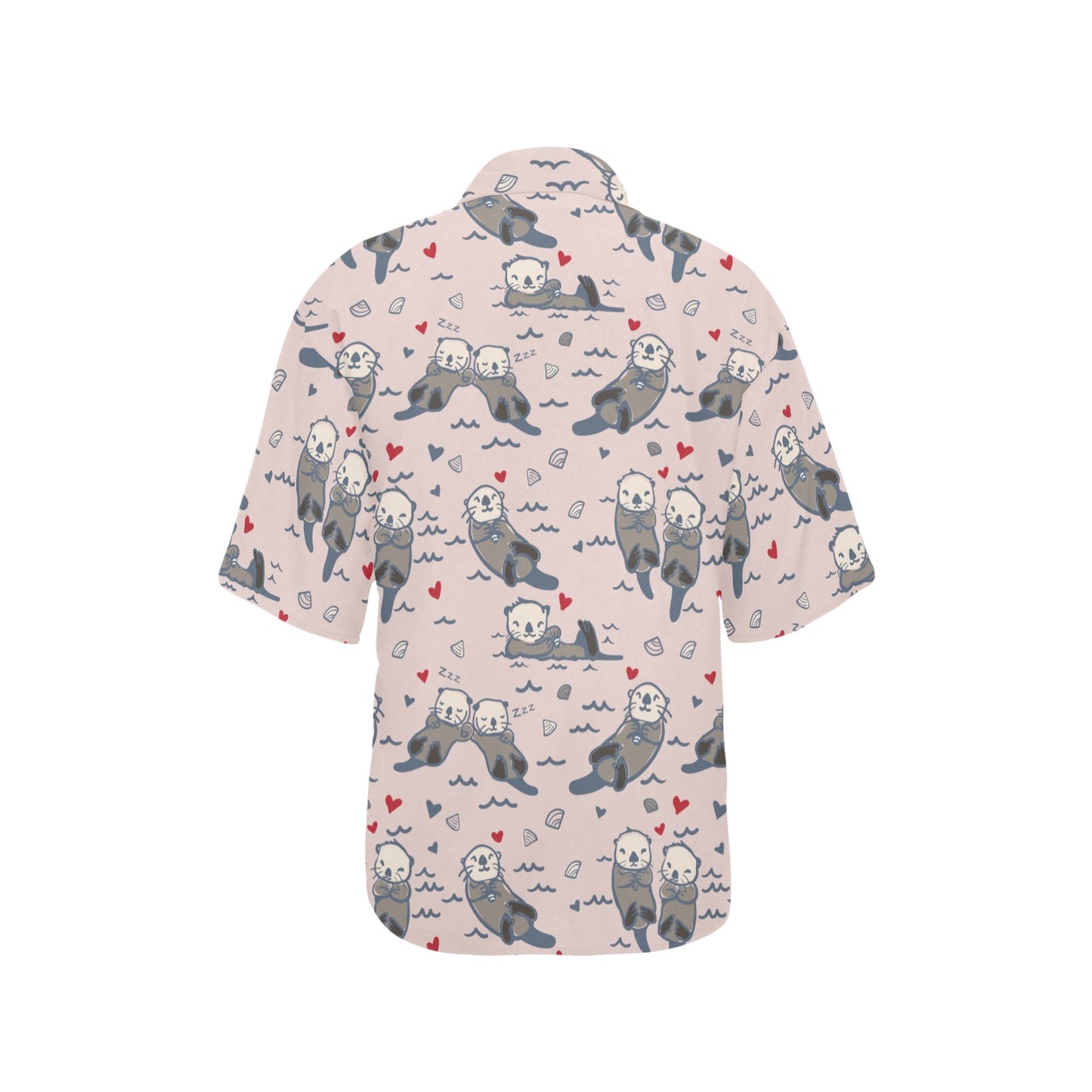 Sea Otter Pattern Print Design 02 Women's Hawaiian Shirt