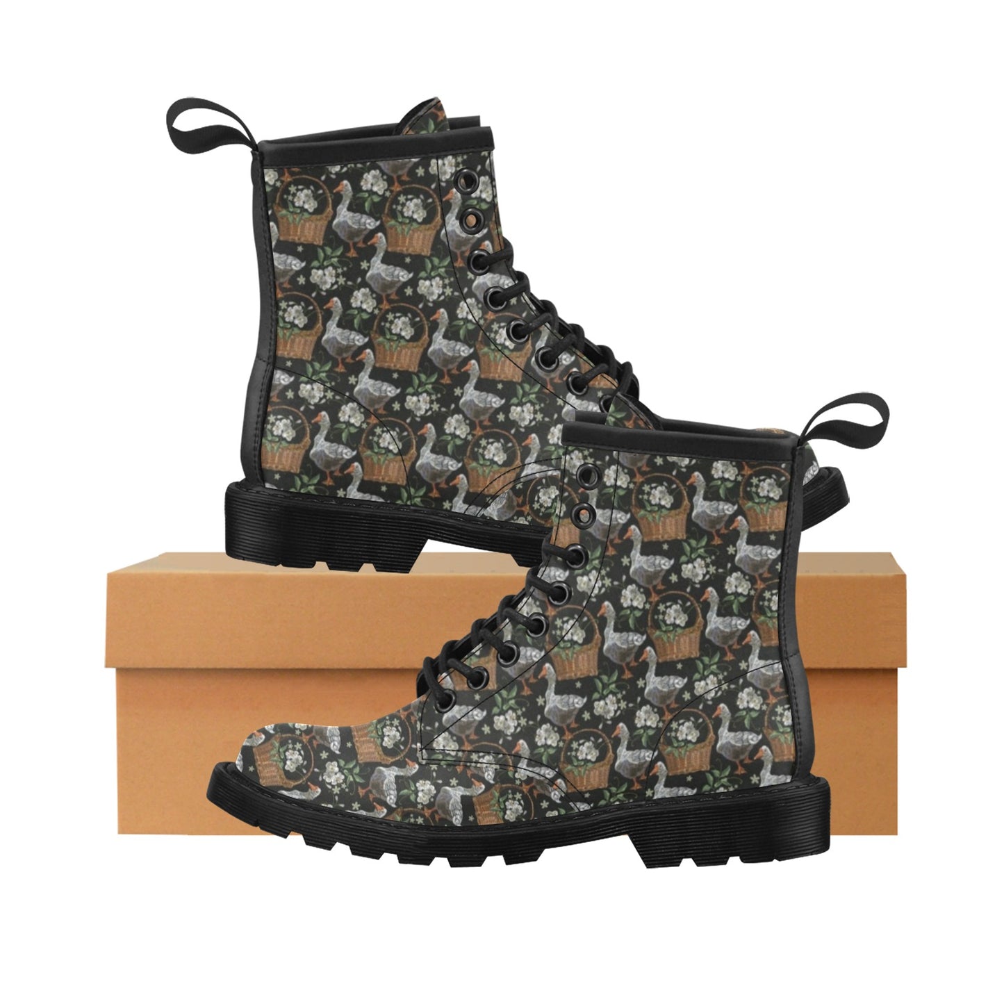 Goose Print Design LKS406 Women's Boots