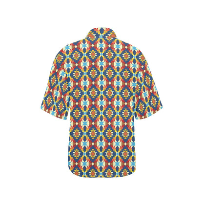 Aztec Pattern Print Design 01 Women's Hawaiian Shirt