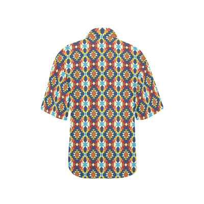 Aztec Pattern Print Design 01 Women's Hawaiian Shirt